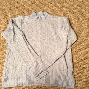 J. Crew Kashmir Women's Light Gray Cable Knit Turtleneck